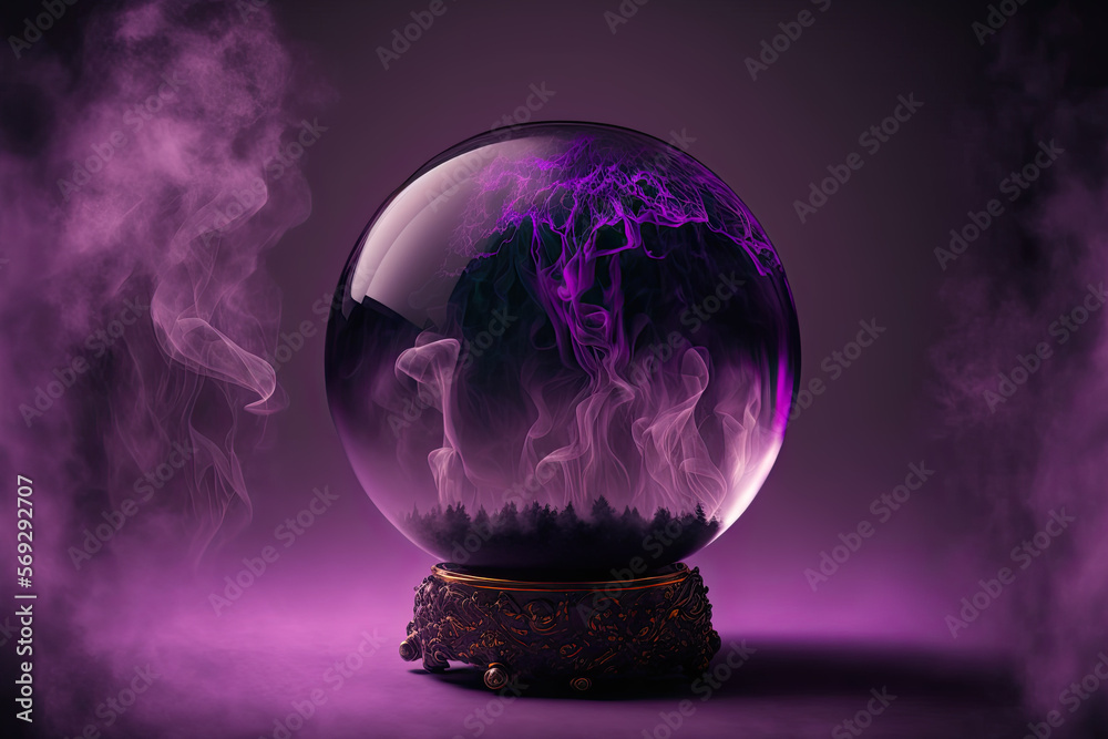 Magic crystal ball for future prediction. Generative AI Illustration Stock  | Adobe Stock