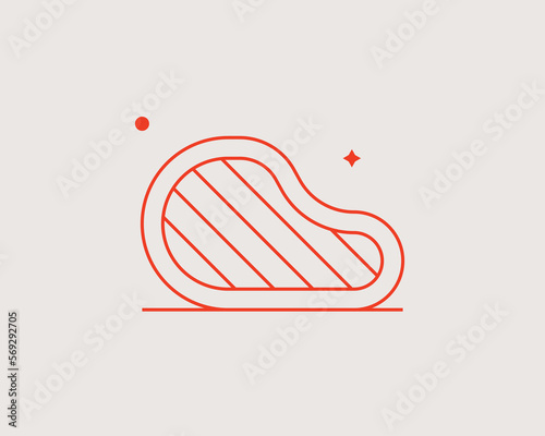  stake illustration in flat style design. Vector illustration