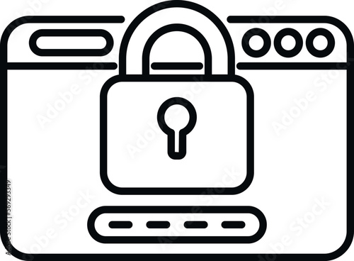Secured web icon outline vector. Cyber forgot. App screen