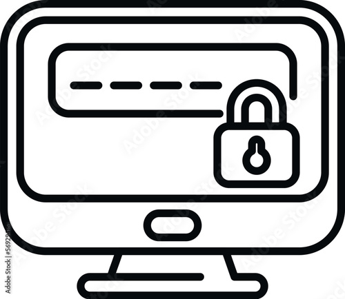 Identity monitor area icon outline vector. Personal mobile. Register log