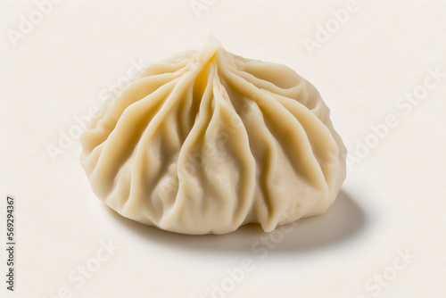 Xiao long bao Chinese dumpling in white background with generative ai technology photo