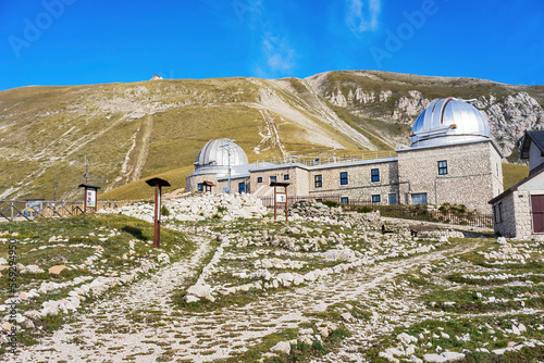 Astronomical Observatory in Campo Imperatore. Corno Grande Mountain, Apennine Mountains, Gran Sasso National Park, Italy