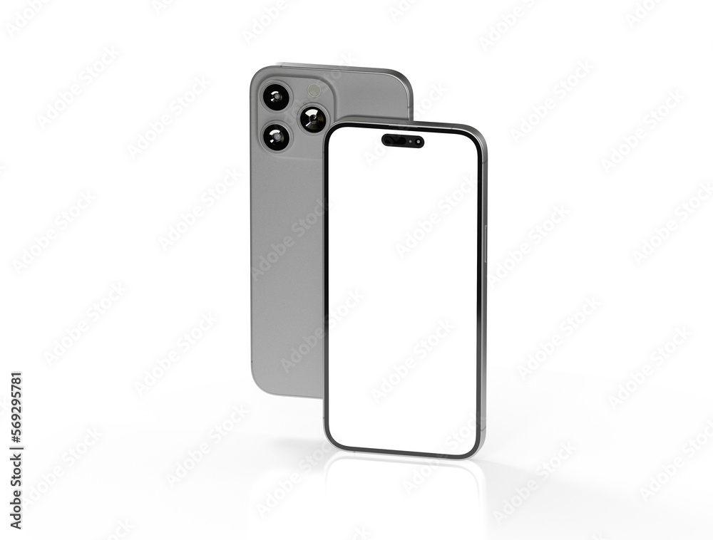 Modern glass smartphone hanging over the table Modern glass smartphone hanging over the table