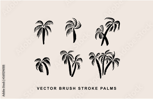 BRUSH STROKE PALMS RETRO VECTOR LOGO 