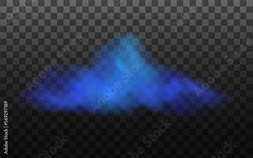 Cloudy sky or smog over the city.Blue vector cloudiness ,fog or smoke on dark checkered background.Vector illustration.