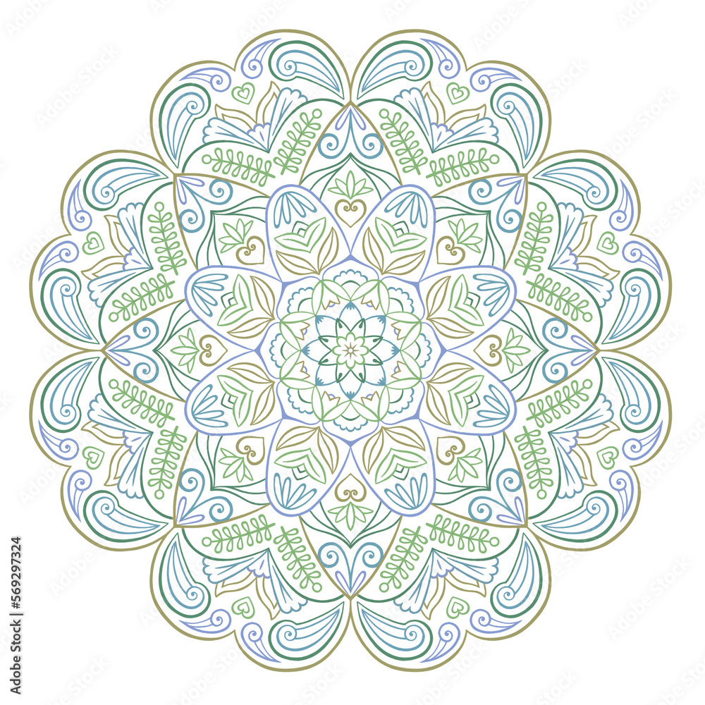 Diseño de mandala digital a color sin fondo Diseño de mandala digital a color sin fondo