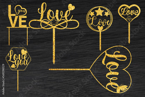 Love Cake Toppers  Bundle