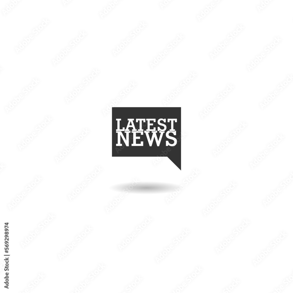 Obraz premium Latest news speech bubble icon with shadow