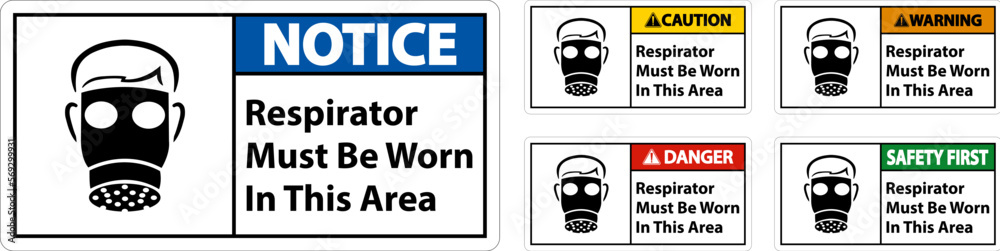 Respirators Must Be Worn In This Area Signs Respirators Must Be Worn In This Area Signs