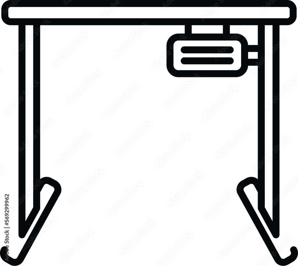 Heigh adjustable desk icon outline vector. Office workplace. Correct work Heigh adjustable desk icon outline vector. Office workplace. Correct work