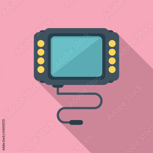 Medical endoscope icon flat vector. Camera inspection. Health hospital