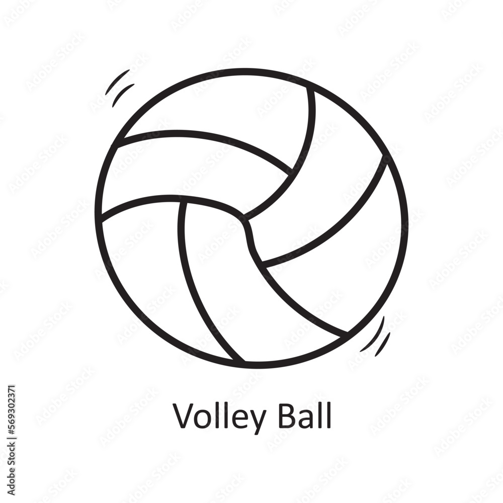 Volley Ball vector outline Icon Design illustration. Olympic Symbol on White background EPS 10 File