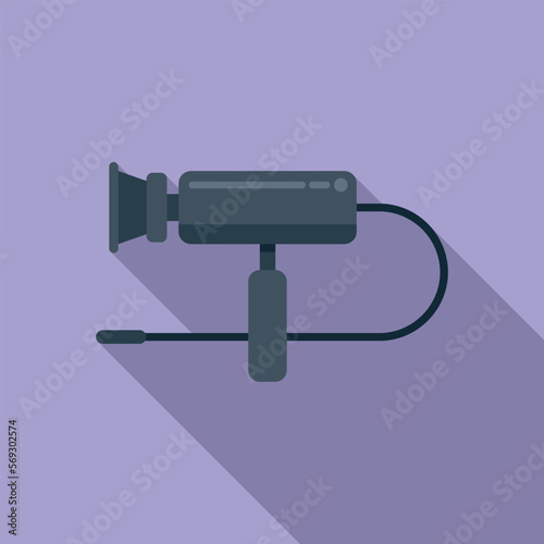 Health endoscope icon flat vector. Medical examination. Surgery organ