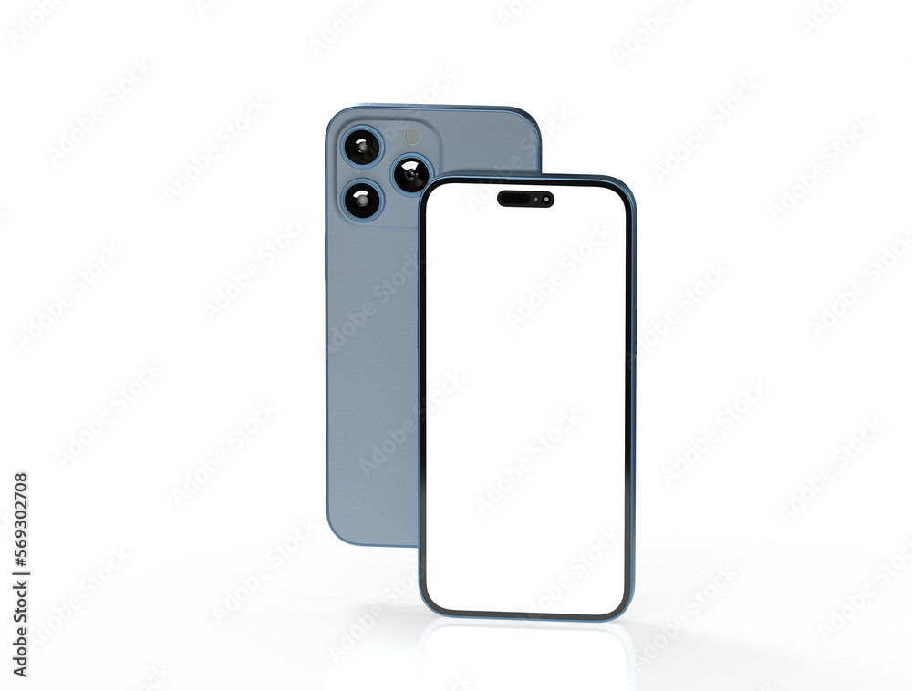 smartphone With Blank Screen in 3d smartphone With Blank Screen in 3d