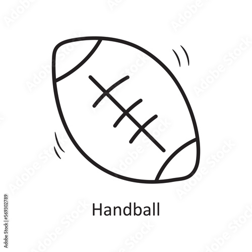 Handball vector outline Icon Design illustration. Olympic Symbol on White background EPS 10 File