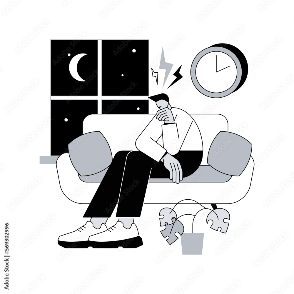 Sleep behavior disorder abstract concept vector illustration. Sleep