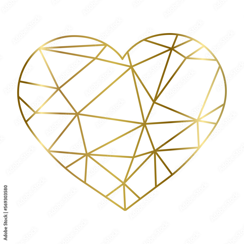 golden lines inside heart shape