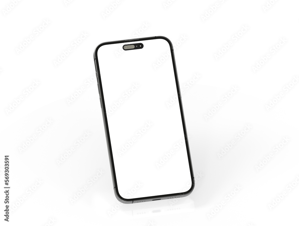 All-screen smartphone mockup isolated 3d All-screen smartphone mockup isolated 3d