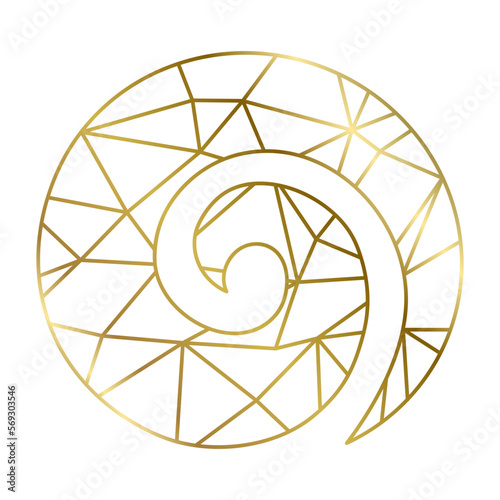 Gold lines inside Maori symbol 