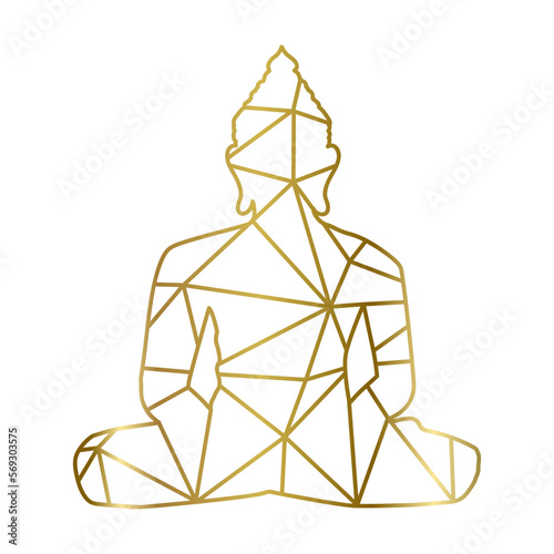 Golden lines inside Buddha