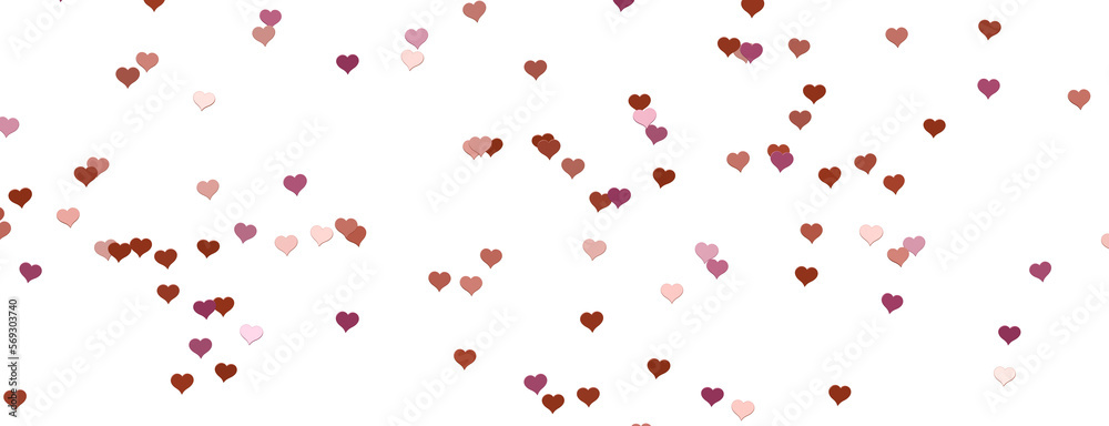 realistic isolated heart confetti on the transparent background for decoration and covering. Concept of Happy Valentine's Day, wedding and anniversary