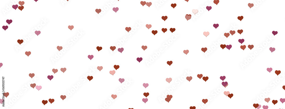 realistic isolated heart confetti on the transparent background for decoration and covering. Concept of Happy Valentine's Day, wedding and anniversary