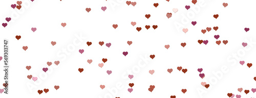 realistic isolated heart confetti on the transparent background for decoration and covering. Concept of Happy Valentine's Day, wedding and anniversary