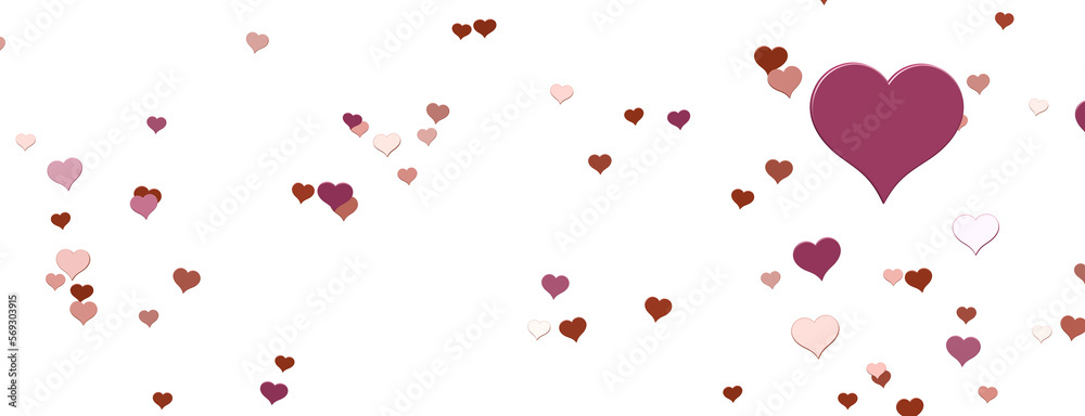 Red heart love confettis. Valentine's day falling Red heart love confettis. Valentine's day falling