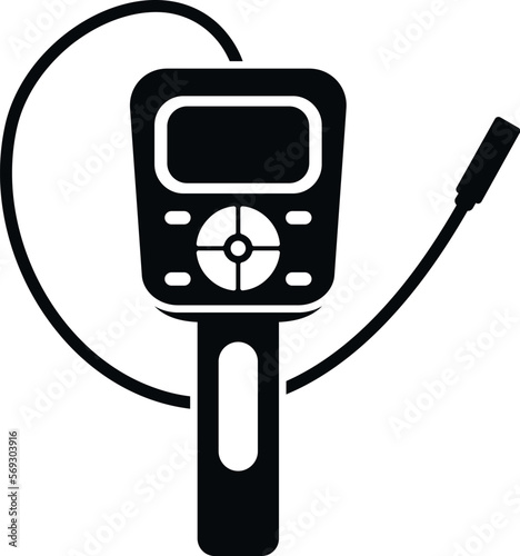 Stomach endoscope icon simple vector. Medical camera. Health cable