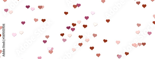 realistic isolated heart confetti on the transparent background for decoration and covering. Concept of Happy Valentine s Day 