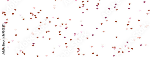 realistic isolated heart confetti on the transparent background for decoration and covering. Concept of Happy Valentine's Day,