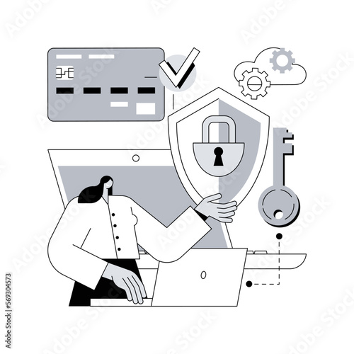 Cyber security software abstract concept vector illustration. Information security software, antivirus solution, cybersecurity program, network safety, corporate data protection abstract metaphor.