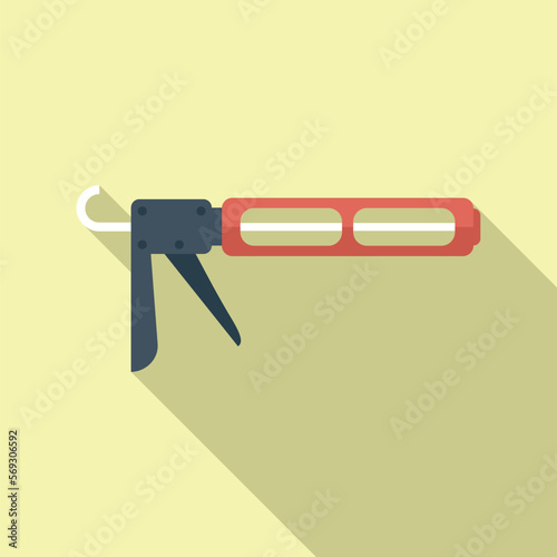 Glue gun icon flat vector. Silicone tube. Home building