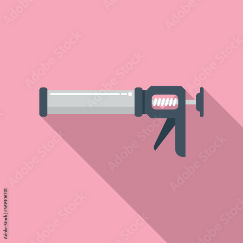 Silicon gun icon flat vector. Silicone tube. Home building