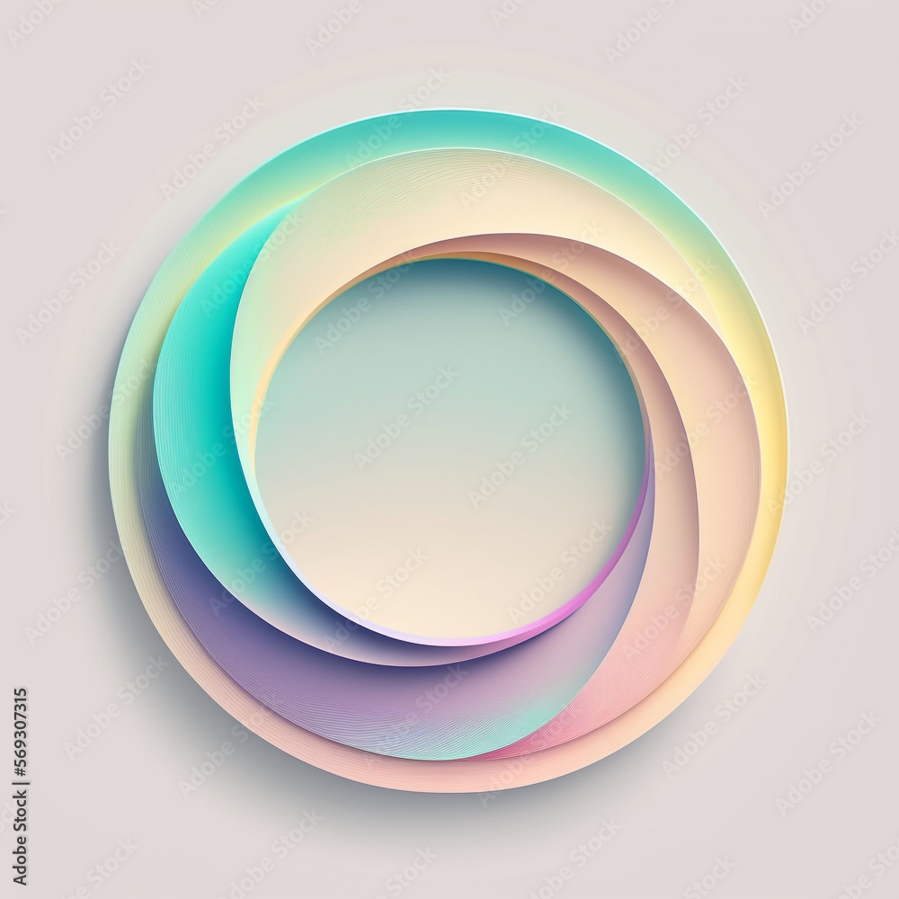 Circle Logo Elements, Round Logo Elements, Ring Logo Elements, Background, Pastel Colors