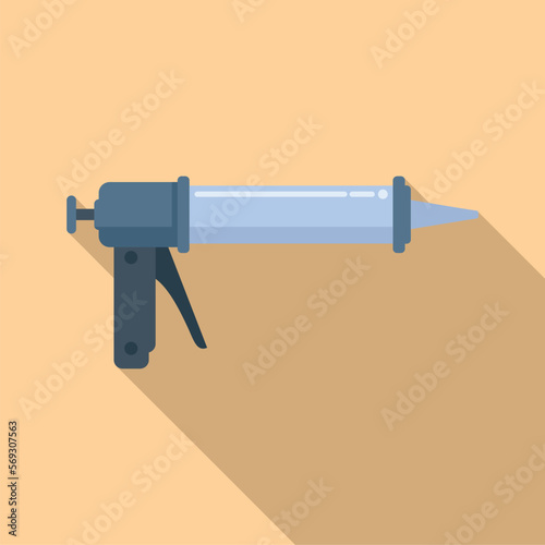 Craft pistol icon flat vector. Silicone tube. Construction silicone