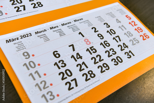 Calendar planner for the month march 2023