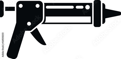 Cartridge gun icon simple vector. Silicone tube. Construction home