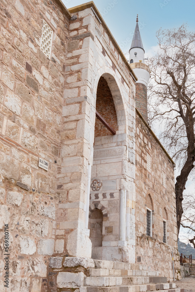 Fototapeta premium Detail view from the outside of the Great Mosque in Manisa.