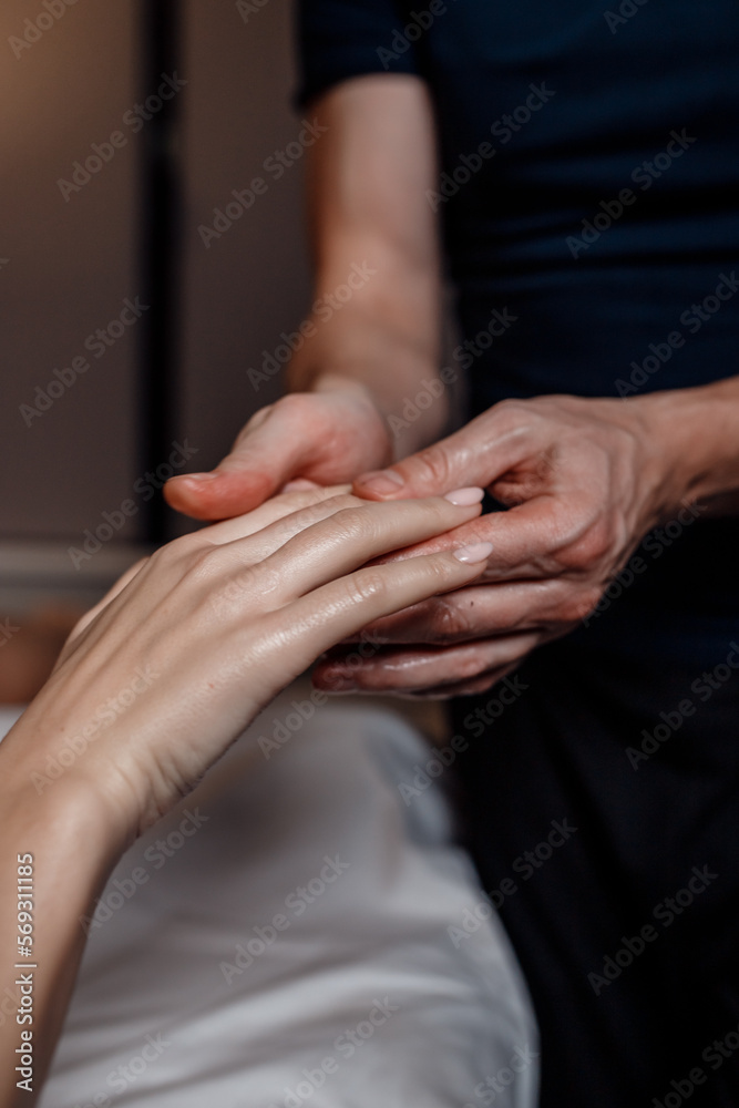 Women hand got a hand massaged