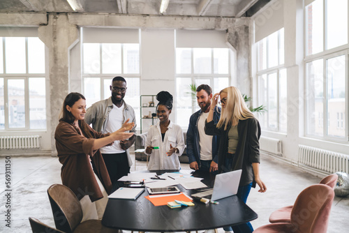 Professional designer creative project in loft office