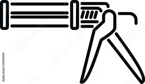 Home silicone caulk gun icon outline vector. Sealant tube. Construction building