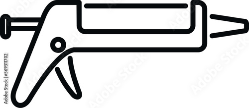 Industry silicone caulk gun icon outline vector. Glue tube. Silicon building