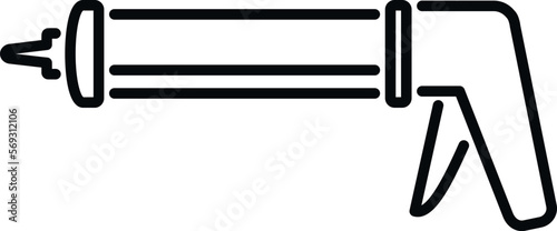 Carpenter silicone caulk gun icon outline vector. Glue tube. Construction silicon