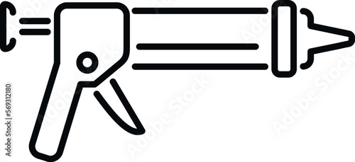 Cartridge gun icon outline vector. Silicone tube. Construction home