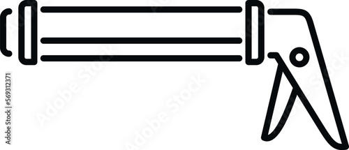 Steel pistol icon outline vector. Silicone tube. Foam insulation