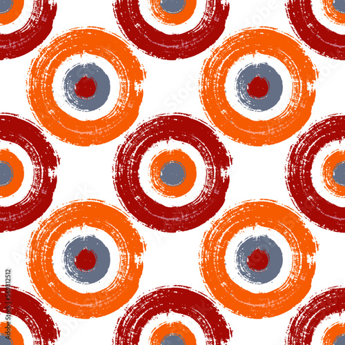 Painted round shapes seamless pattern graphic design.