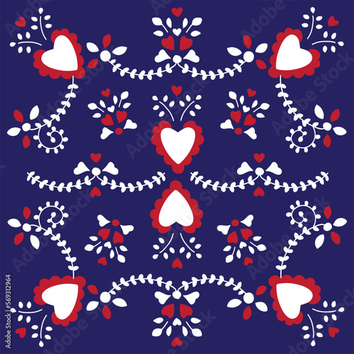 Portuguese embroidery inspiration | Seamless pattern | Folk art
