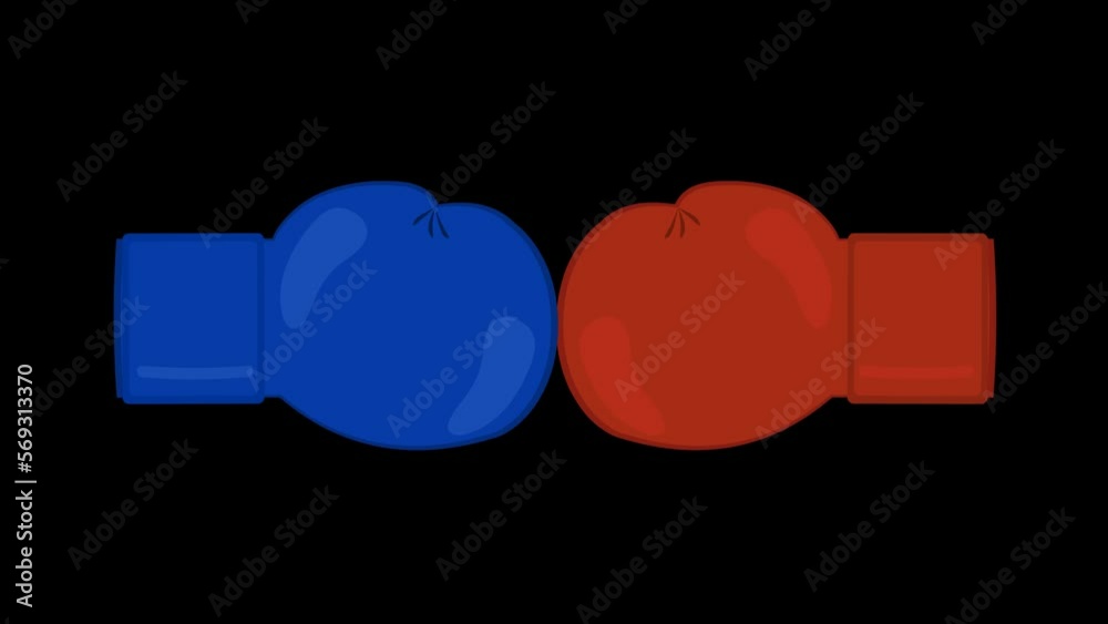 animation of two boxing gloves hitting each other or making the classic