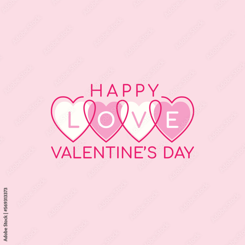 Valentine's day greeting card. Happy Valentine's Day.  Love. Vector.
